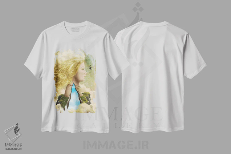 تیشرت سفید طرح دار شفق قطبی، هنر فاخر معاصر اثر دیوگو وریسی مو | فروشگاه ایماژ