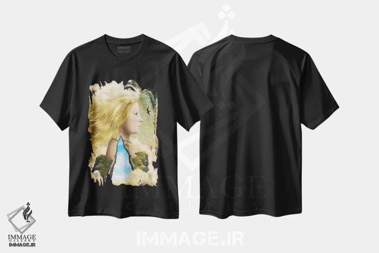 تیشرت مشکی طرح دار شفق قطبی، هنر فاخر معاصر اثر دیوگو وریسی مو | immage.ir