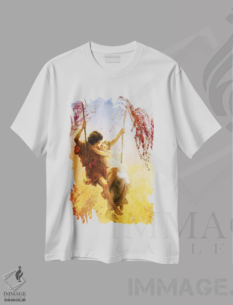 تیشرت سفید طرح دار بهار عشق ما، هنر فاخر معاصر اثر دیوگو وریسی مو | فروشگاه ایماژ