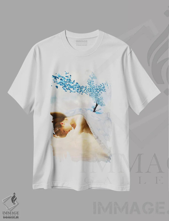 تیشرت سفید طرح دار سوگواری زمستان، هنر فاخر معاصر اثر دیوگو وریسی مو | immage.ir