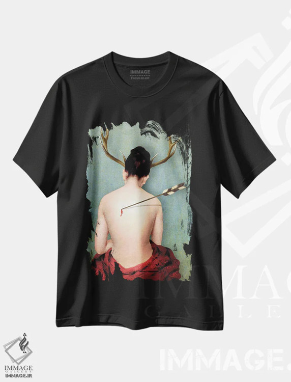 تیشرت مشکی طرح دار درد عشق، هنر فاخر معاصر اثر دیوگو وریسی مو | فروشگاه ایماژ