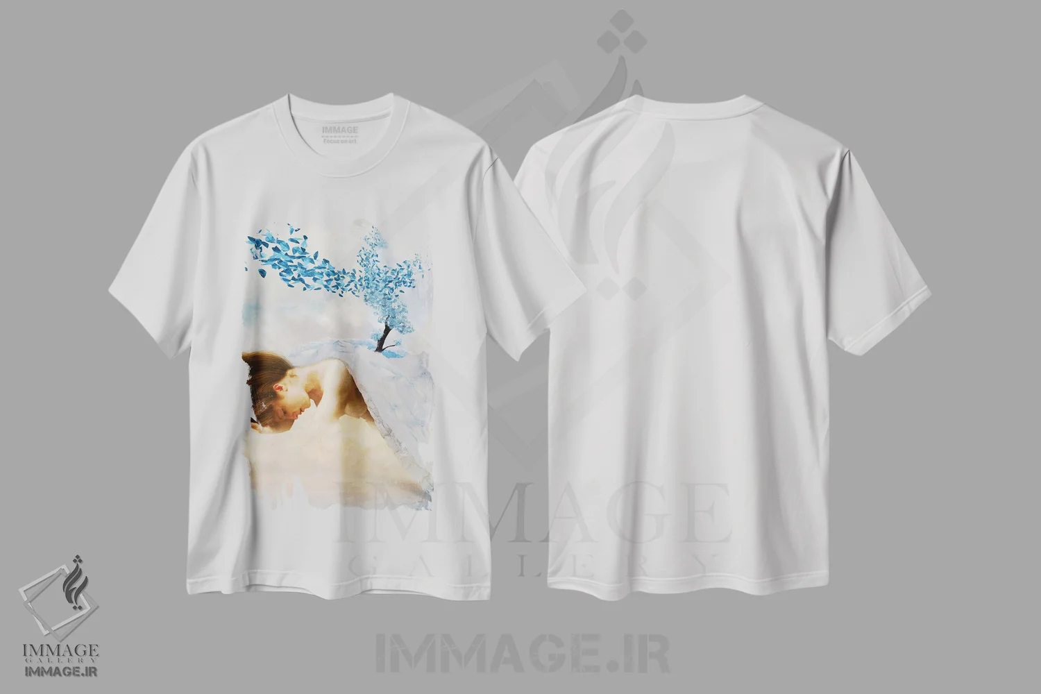 تیشرت سفید طرح دار سوگواری زمستان، هنر فاخر معاصر اثر دیوگو وریسی مو | immage.ir