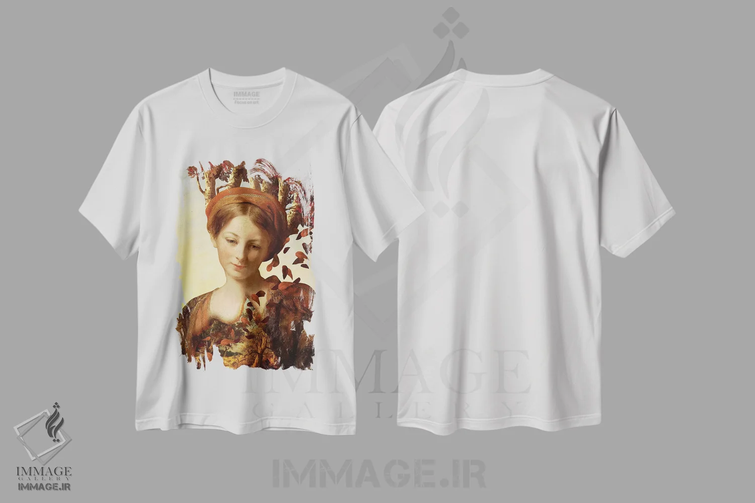 تیشرت سفید طرح دار دروازه بزرگ برنزین، هنر فاخر معاصر اثر دیوگو وریسی مو | فروشگاه ایماژ