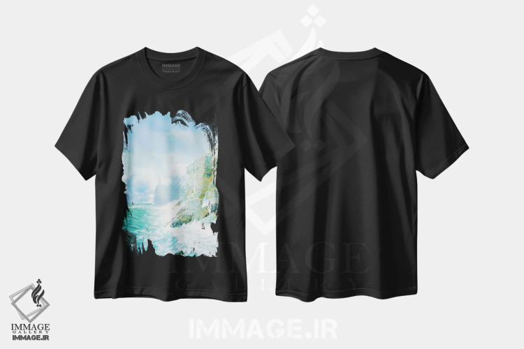 تیشرت مشکی طرح دار اقیانوس، هنر فاخر معاصر اثر دیوگو وریسی مو | فروشگاه ایماژ