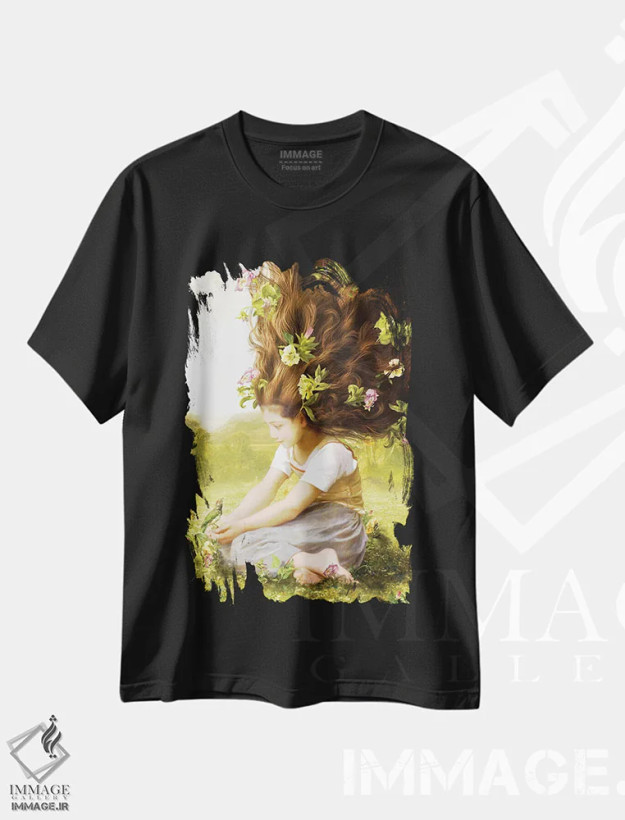 تیشرت مشکی طرح دار پرنده امید اثر دیوگو وریسی مو | فروشگاه ایماژ