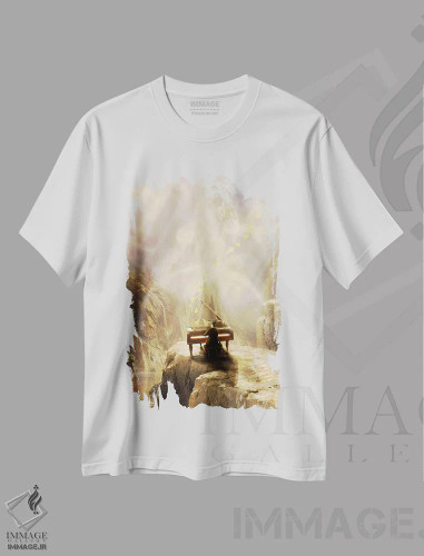 تیشرت سفید طرح دار کنسرت الهی اثر دیوگو وریسی مو | فروشگاه ایماژ