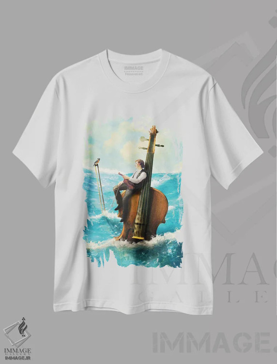 تیشرت سفید طرح دار ملودی شناور اثر دیوگو وریسی مو | immage.ir