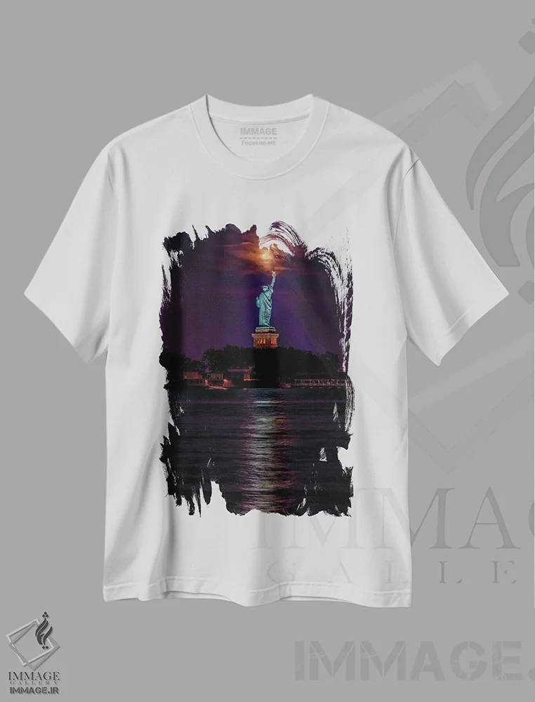 تیشرت سفید طرح دار تراز آزادی، مدیوم اثر دیوید گاردینر | فروشگاه ایماژ