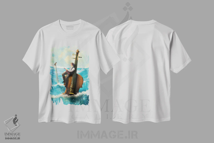 تیشرت سفید طرح دار ملودی شناور اثر دیوگو وریسی مو | immage.ir