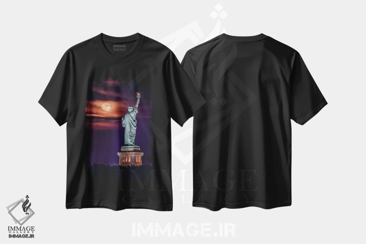 تیشرت مشکی طرح دار طلوع ماه آزادی، مدیوم اثر دیوید گاردینر | فروشگاه ایماژ