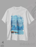 تیشرت سفید طرح دار برج جدید، مدیوم اثر دیوید گاردینر | فروشگاه ایماژ