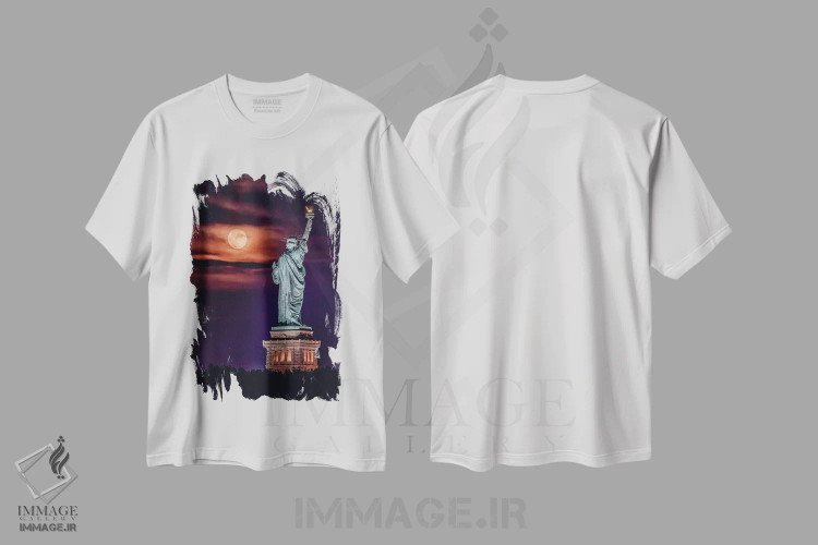 تیشرت سفید طرح دار طلوع ماه آزادی، مدیوم اثر دیوید گاردینر | immage.ir