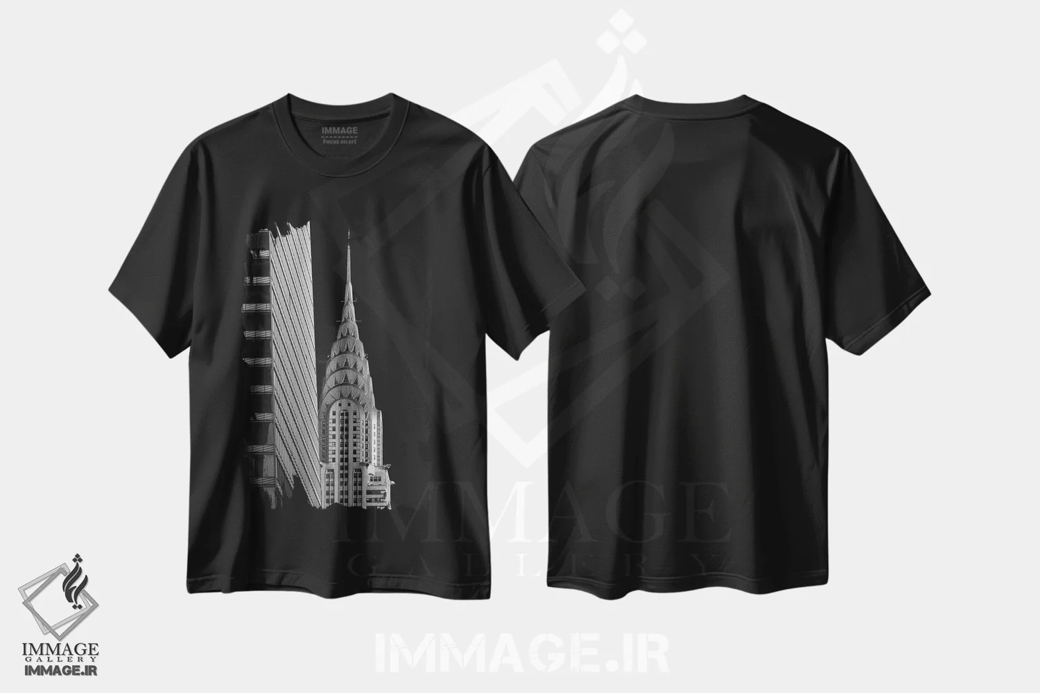 تیشرت مشکی طرح دار کریسلر زیر چشمی، عکاسی سیاه و سفید اثر دیوید گاردینر | immage.ir