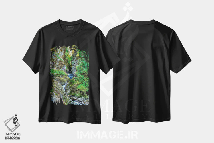 تیشرت مشکی طرح دار از میان شکاف، مدیوم اثر دیوید گاردینر | فروشگاه ایماژ