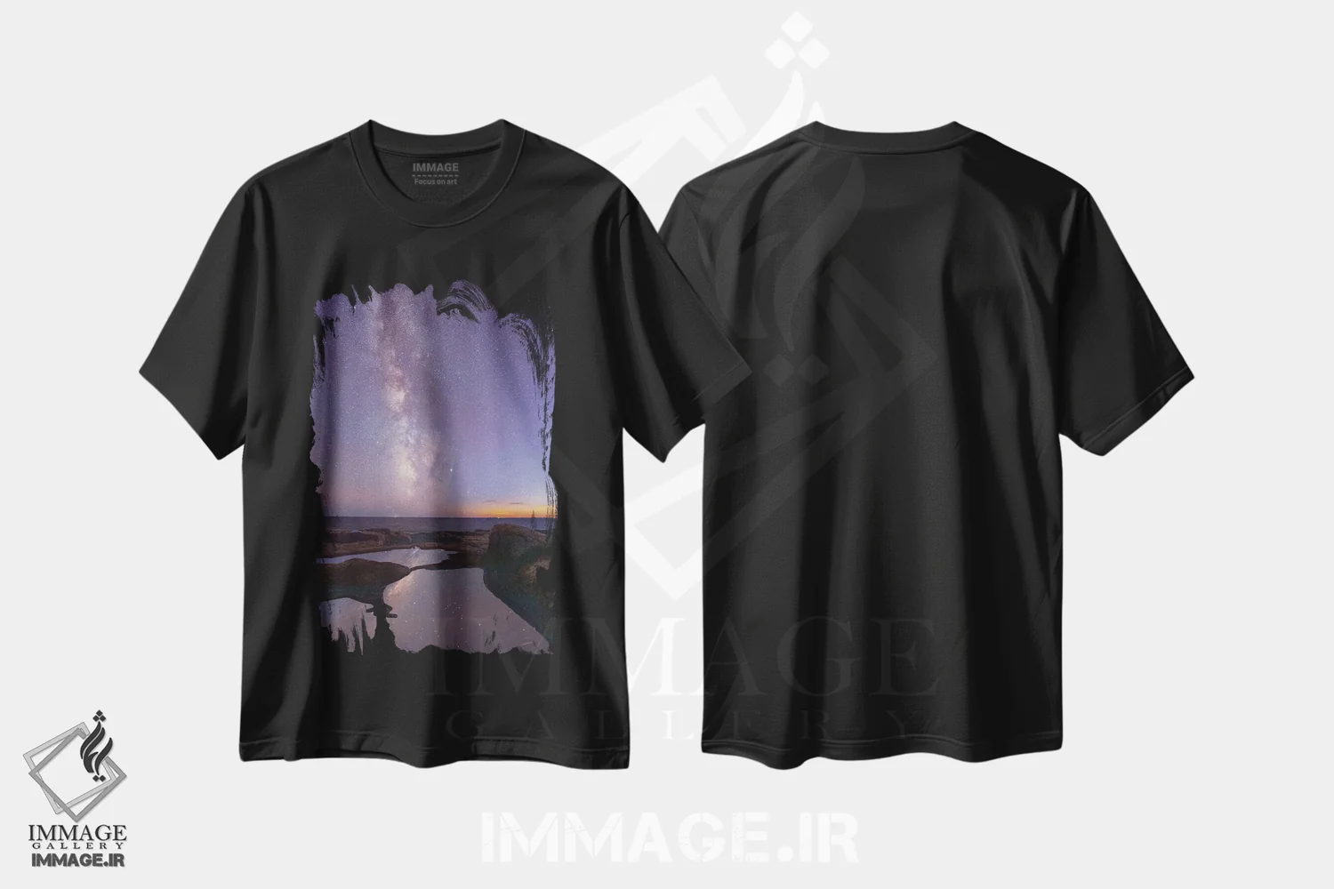 تیشرت مشکی طرح دار راه شیری در مین، مدیوم اثر دیوید گاردینر | immage.ir