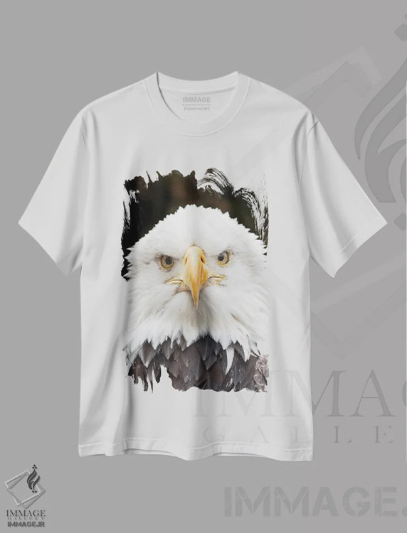 تیشرت سفید طرح دار عقاب باشکوه، تزئینی اثر دیوید گاردینر | فروشگاه ایماژ