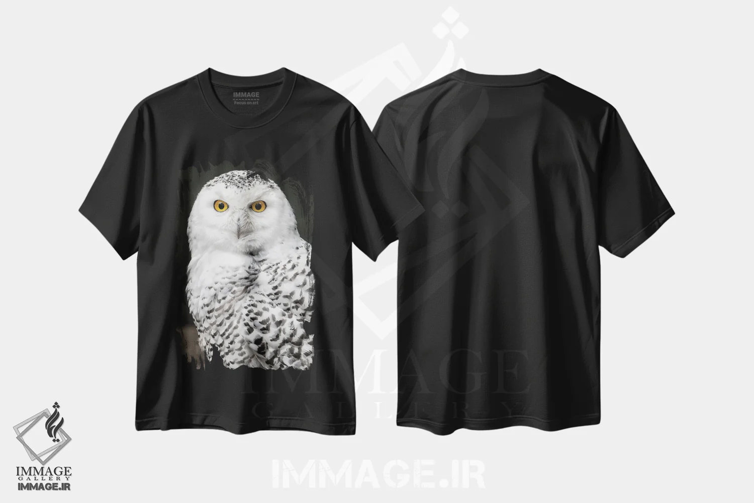 تیشرت مشکی طرح دار پوشیده از برف، تزئینی اثر دیوید گاردینر | فروشگاه ایماژ