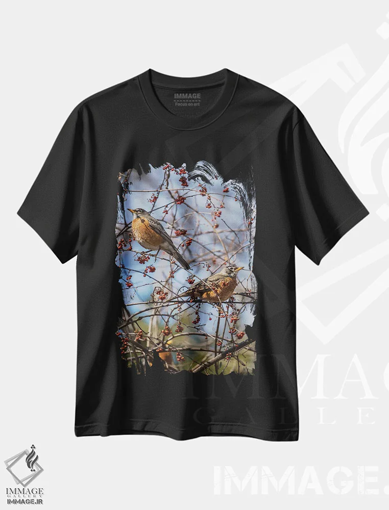 تیشرت مشکی طرح دار روبین های بهاری، مدیوم اثر دیوید گاردینر | immage.ir