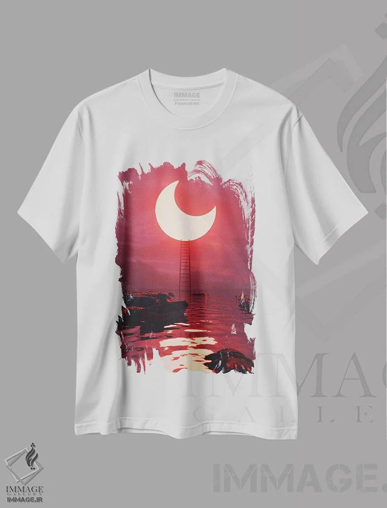تیشرت سفید طرح دار نوری نو، دکوراسیون جایگزین اثر داوانش آتری | فروشگاه ایماژ