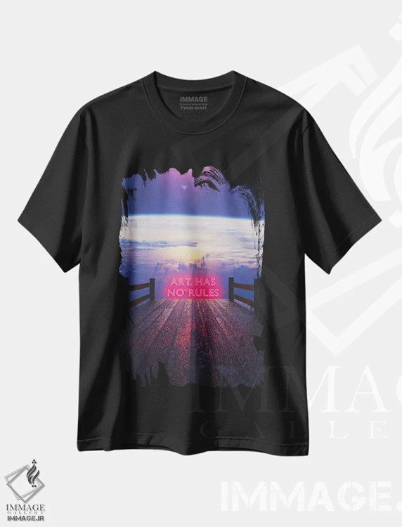 تیشرت مشکی طرح دار دستاورد، دکوراسیون جایگزین اثر داوانش آتری | immage.ir
