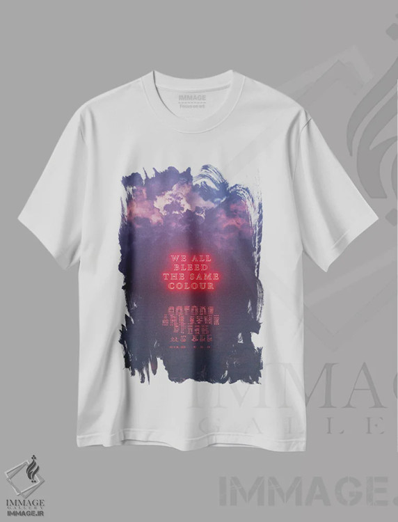 تیشرت سفید طرح دار برابرها، دکوراسیون جایگزین اثر داوانش آتری | فروشگاه ایماژ