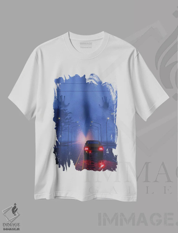 تیشرت سفید طرح دار مقصد نهایی، دکوراسیون جایگزین اثر داوانش آتری | فروشگاه ایماژ