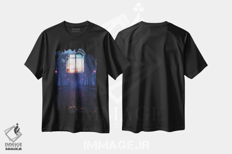 تیشرت مشکی طرح دار آسمان آزاد، دکوراسیون جایگزین اثر داوانش آتری | immage.ir