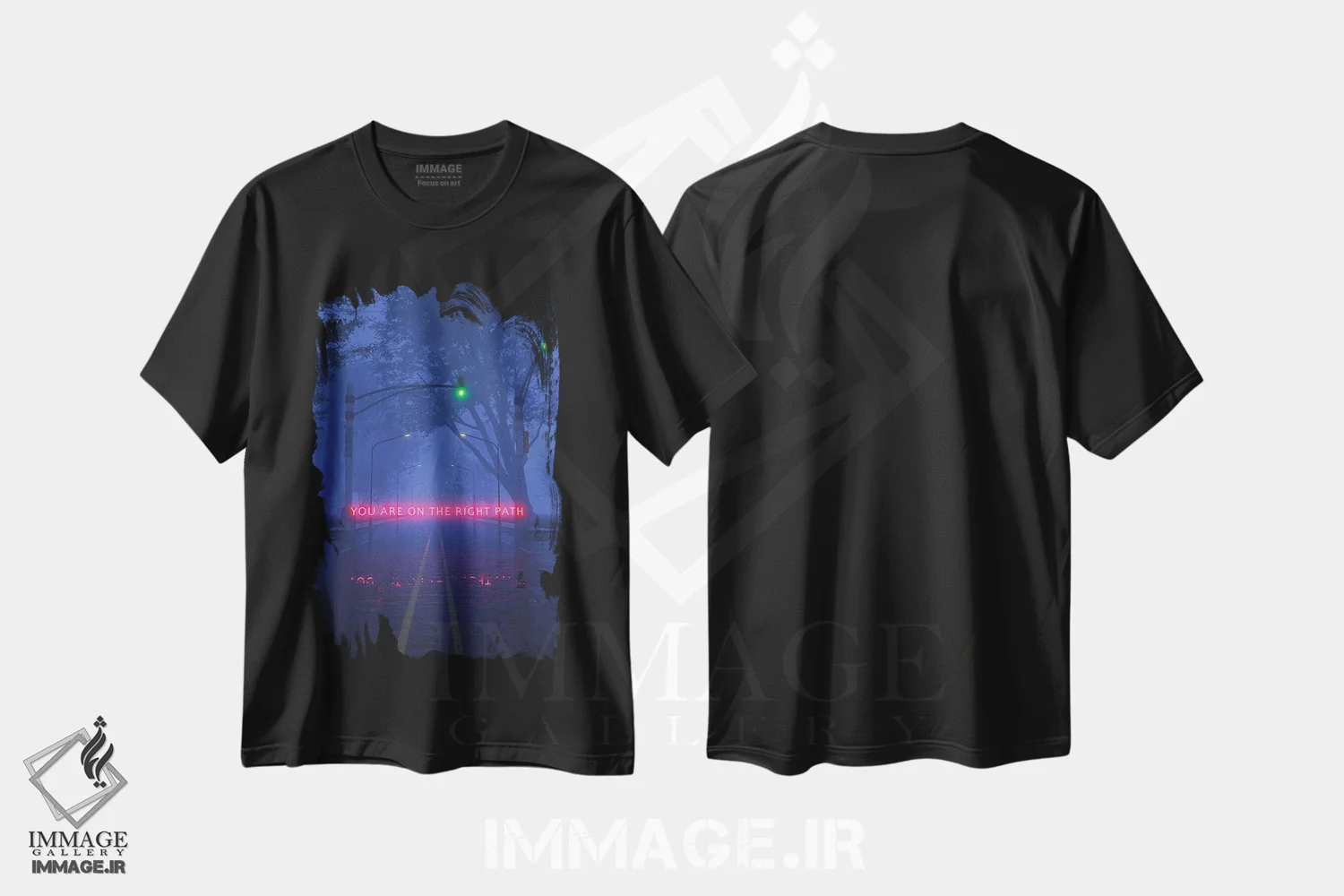 تیشرت مشکی طرح دار ادامه بده، دکوراسیون جایگزین اثر داوانش آتری | فروشگاه ایماژ