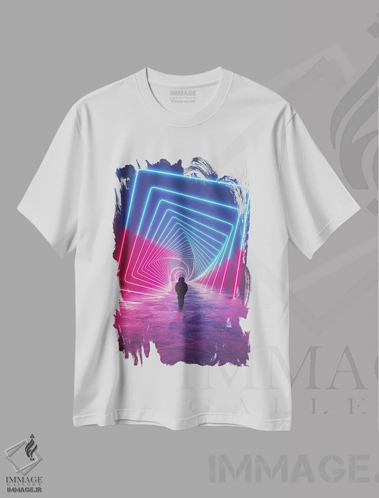 تیشرت سفید طرح دار بیایید مواد مصرف کنیم، دکوراسیون جایگزین اثر داوانش آتری | immage.ir