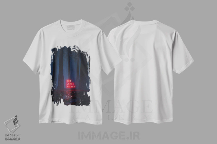 تیشرت سفید طرح دار خلاصه، دکوراسیون جایگزین اثر داوانش آتری | فروشگاه ایماژ
