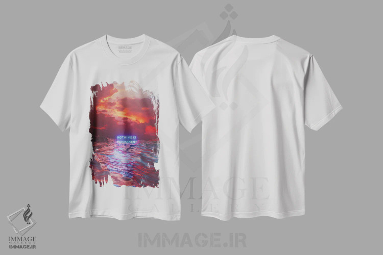 تیشرت سفید طرح دار هیچ چیز همیشگی نیست، دکوراسیون جایگزین اثر داوانش آتری | immage.ir