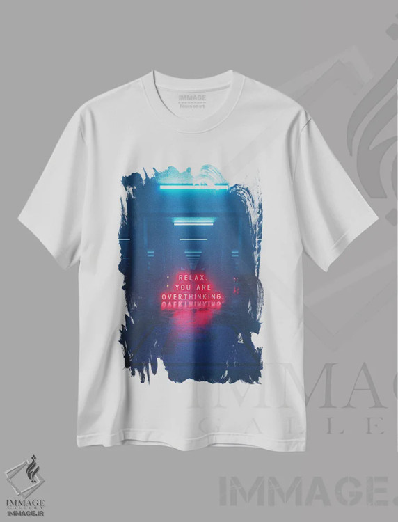 تیشرت سفید طرح دار ذهن بی قرار، دکوراسیون جایگزین اثر داوانش آتری | فروشگاه ایماژ