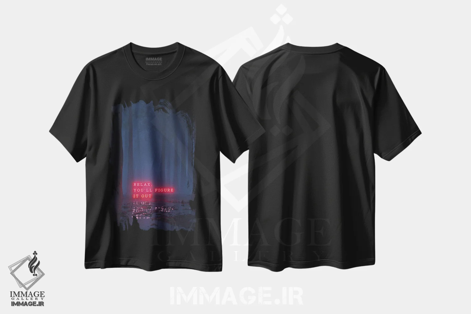 تیشرت مشکی طرح دار خوش بینی، دکوراسیون جایگزین اثر داوانش آتری | فروشگاه ایماژ