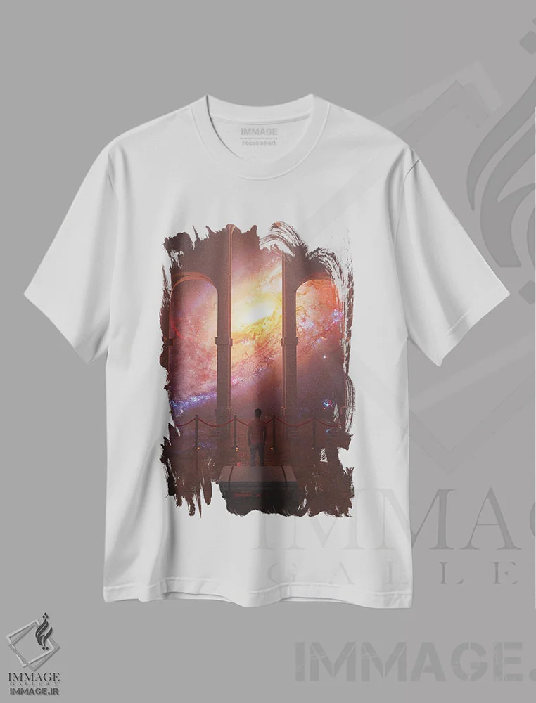 تیشرت سفید طرح دار موزهٔ فضا، دکوراسیون جایگزین اثر داوانش آتری | immage.ir