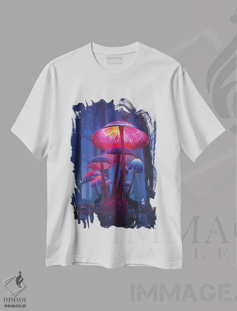 تیشرت سفید طرح دار قارچ های جادویی، دکوراسیون جایگزین اثر داوانش آتری | immage.ir