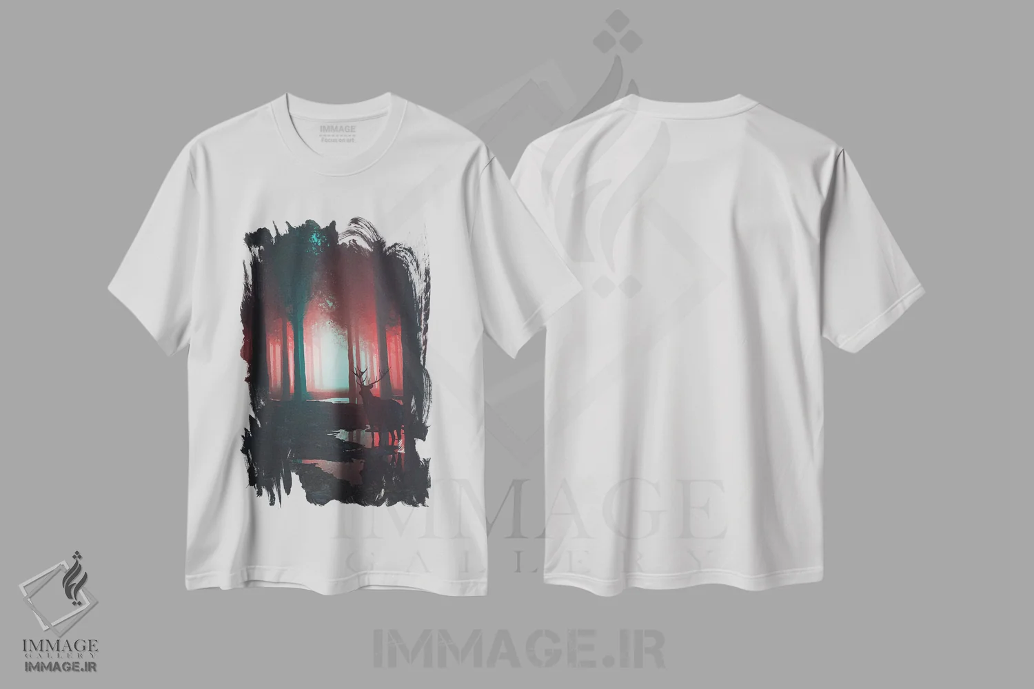 تیشرت سفید طرح دار وحشی، دکوراسیون جایگزین اثر داوانش آتری | فروشگاه ایماژ