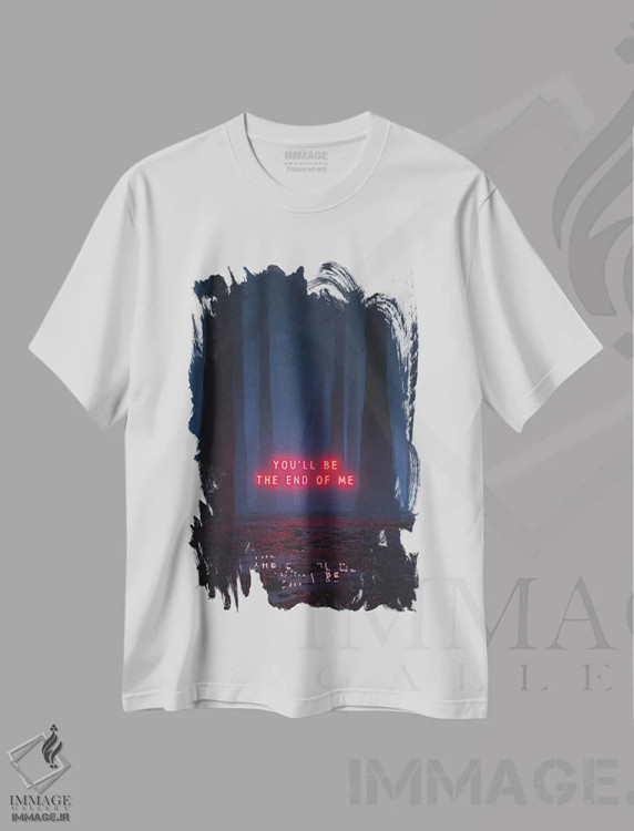 تیشرت سفید طرح دار افکار، دکوراسیون جایگزین اثر داوانش آتری | فروشگاه ایماژ