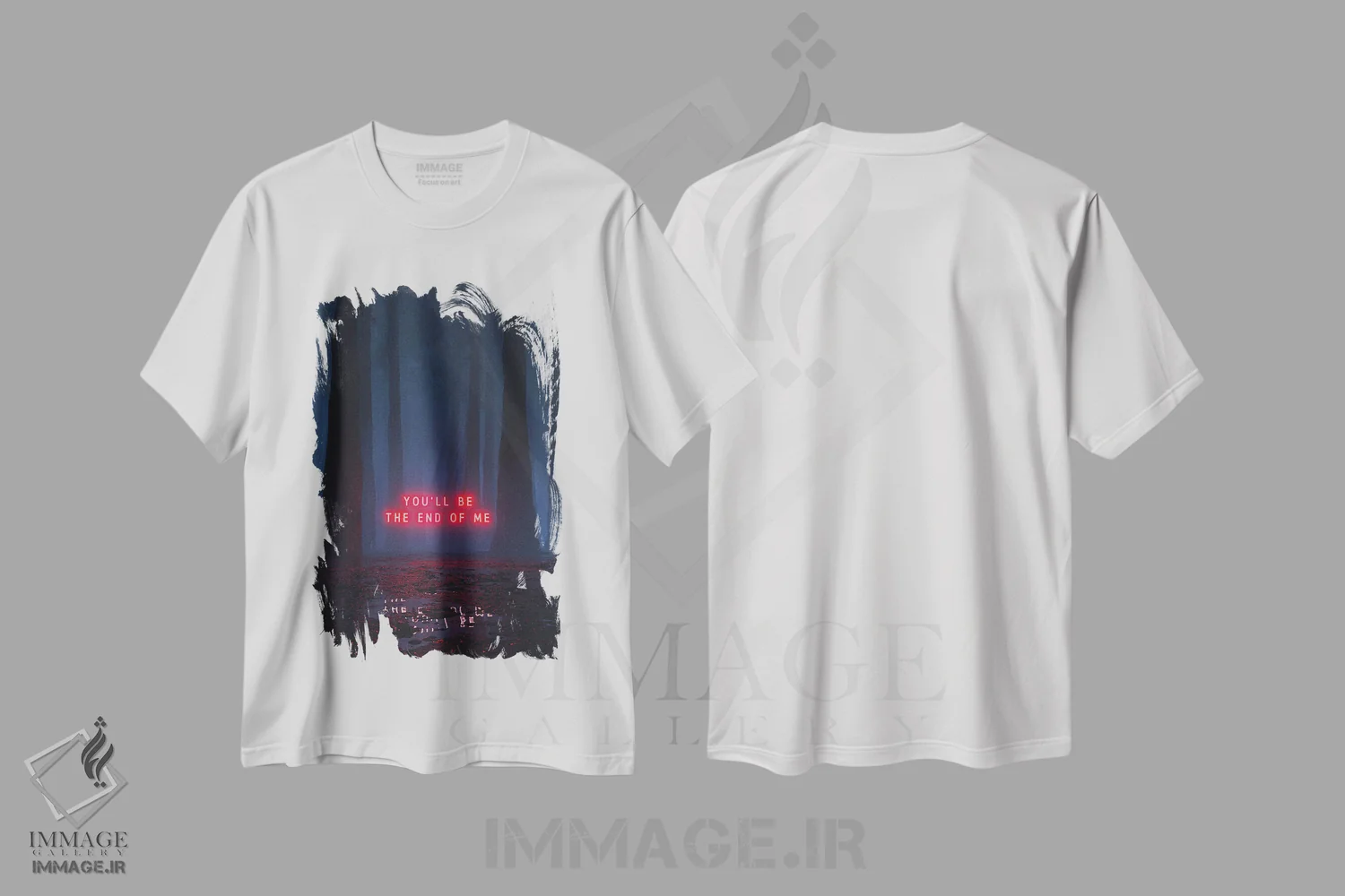 تیشرت سفید طرح دار افکار، دکوراسیون جایگزین اثر داوانش آتری | فروشگاه ایماژ