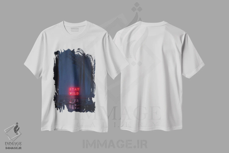 تیشرت سفید طرح دار خود واقعی، دکوراسیون جایگزین اثر داوانش آتری | فروشگاه ایماژ