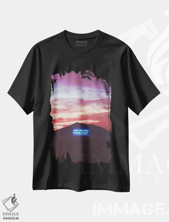 تیشرت مشکی طرح دار تأییدیه، تزئینی اثر داوانش آتری | فروشگاه ایماژ