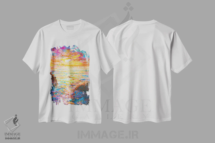 تیشرت سفید طرح دار خاطرات و رویاهای زمان، دکور معاصر اثر لئون دوونیس | فروشگاه ایماژ