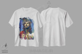 تیشرت سفید طرح دار عیسی مسیح، دکور معاصر اثر لئون دوونیس | فروشگاه ایماژ