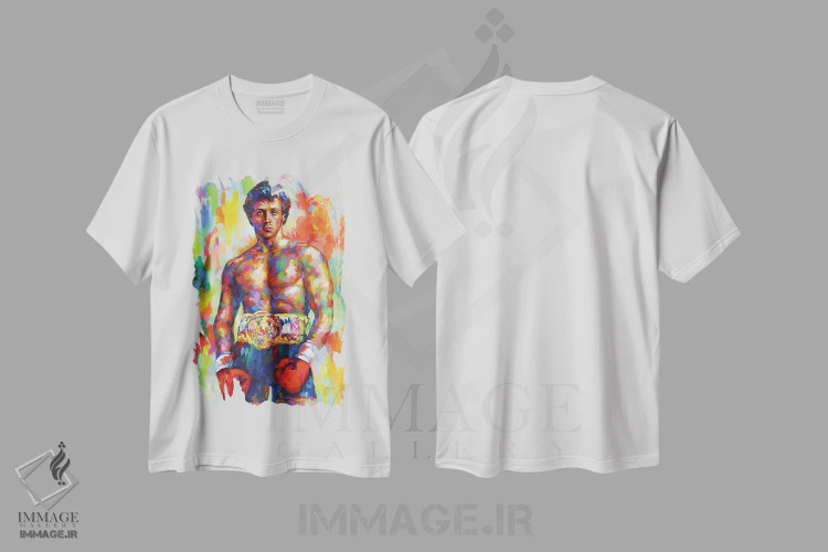 تیشرت سفید طرح دار اسب اصیل ایتالیایی، هنر فاخر معاصر اثر لئون دوونیس | فروشگاه ایماژ