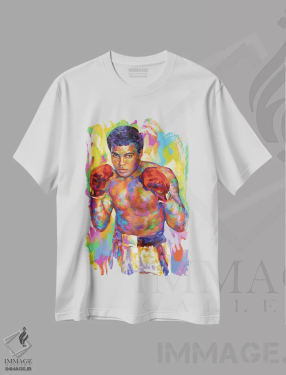 تیشرت سفید طرح دار علی، هنر فاخر معاصر اثر لئون دوونیس | immage.ir