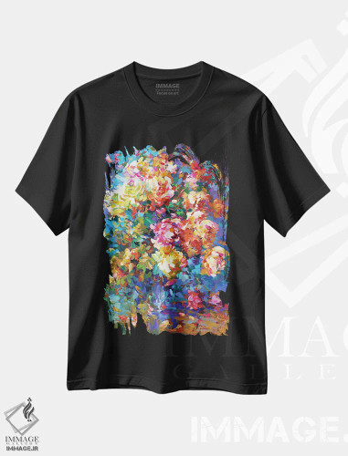 تیشرت مشکی طرح دار روزهای پرشکوه، آبستره اثر لئون دوونیس | فروشگاه ایماژ