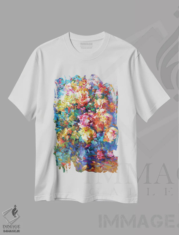 تیشرت سفید طرح دار روزهای پرشکوه، آبستره اثر لئون دوونیس | immage.ir