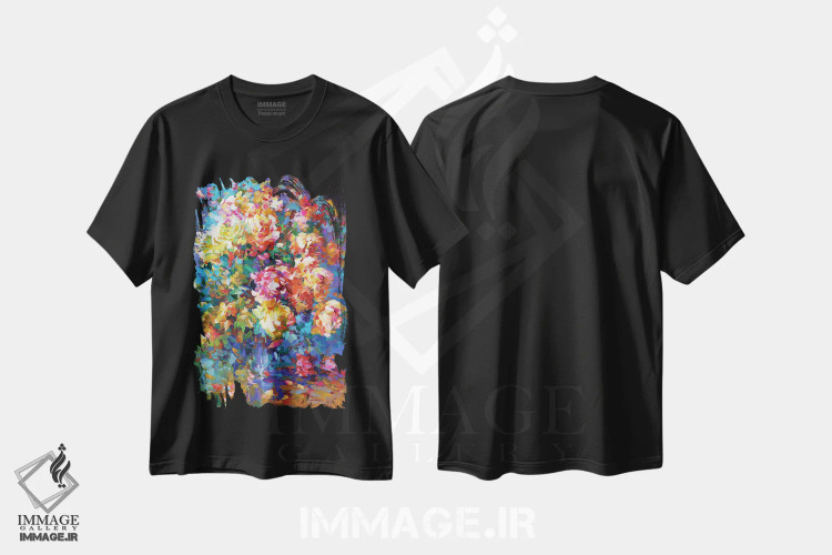 تیشرت مشکی طرح دار روزهای پرشکوه، آبستره اثر لئون دوونیس | فروشگاه ایماژ