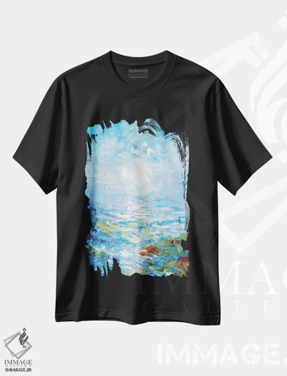 تیشرت مشکی طرح دار سرخوشی صبحگاهی، آبستره اثر لئون دوونیس | immage.ir