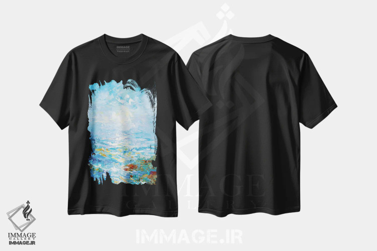 تیشرت مشکی طرح دار سرخوشی صبحگاهی، آبستره اثر لئون دوونیس | immage.ir