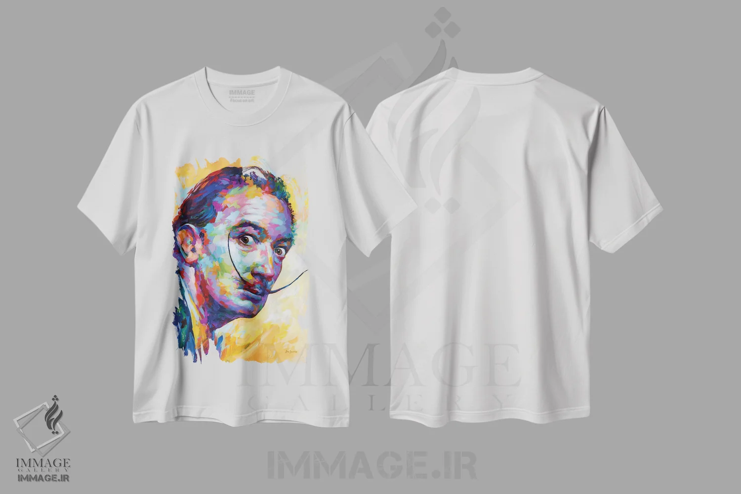 تیشرت سفید طرح دار دالی، هنر فاخر معاصر اثر لئون دوونیس | فروشگاه ایماژ